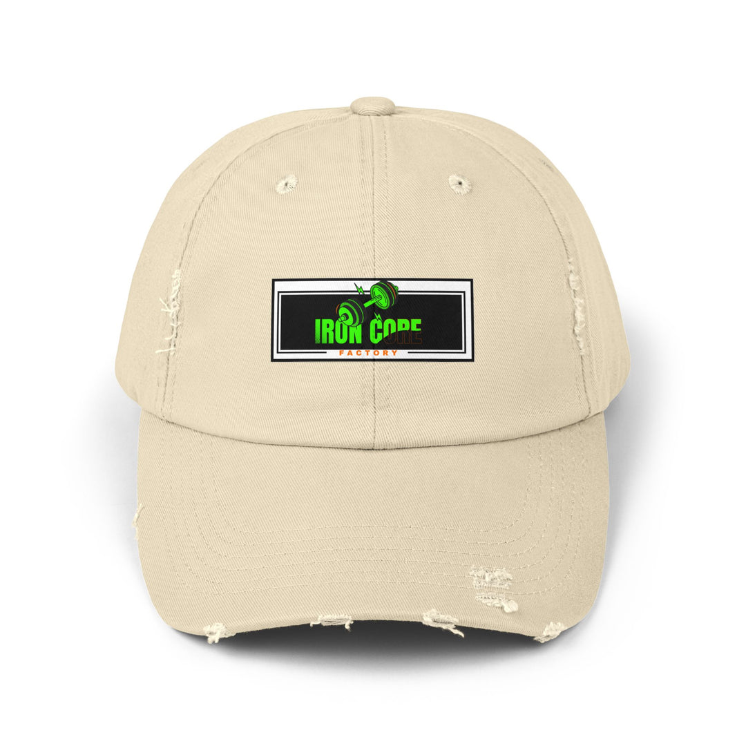 Unisex Distressed Cap, Casual Fashion Accessory, Iron Code Theme, Gift for Him/Her, Everyday Wear, Outdoor Style, Streetwear