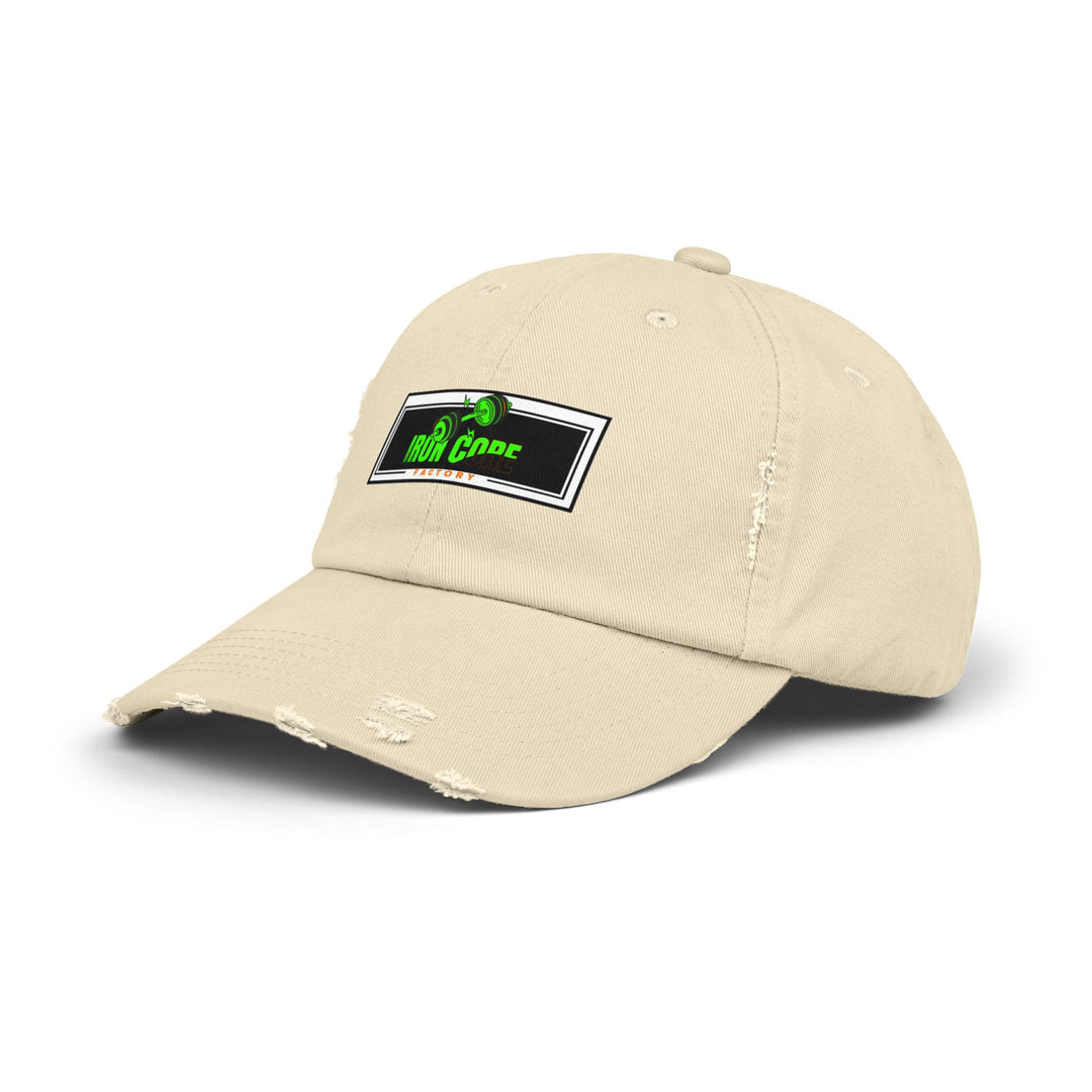 Unisex Distressed Cap, Casual Fashion Accessory, Iron Code Theme, Gift for Him/Her, Everyday Wear, Outdoor Style, Streetwear